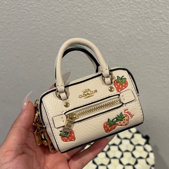 Coach Handbags - Coach White Mini Bag with Strawberry Accents